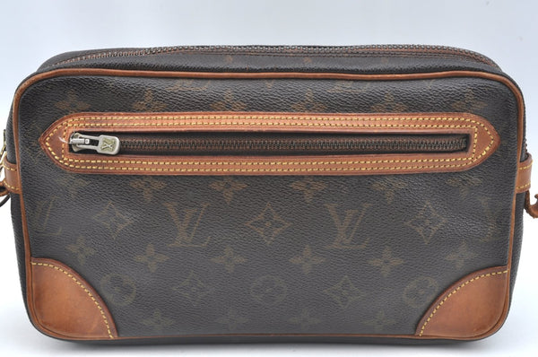 Authentic Louis Vuitton Monogram Marly Dragonne Clutch Hand Bag Old Model 6780H