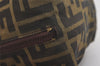 Authentic FENDI Vintage Zucca Hand Bag Purse Nylon Leather Brown 6780J