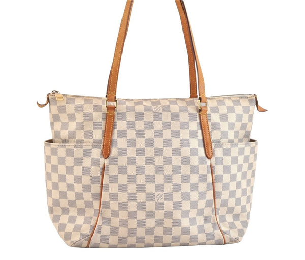 Authentic Louis Vuitton Damier Azur Totally MM Tote Bag N51262 LV 6781K