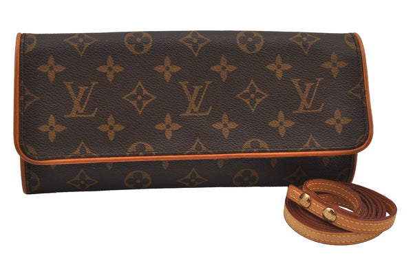Authentic Louis Vuitton Monogram Pochette Twin GM Shoulder Bag M51852 LV 6782J