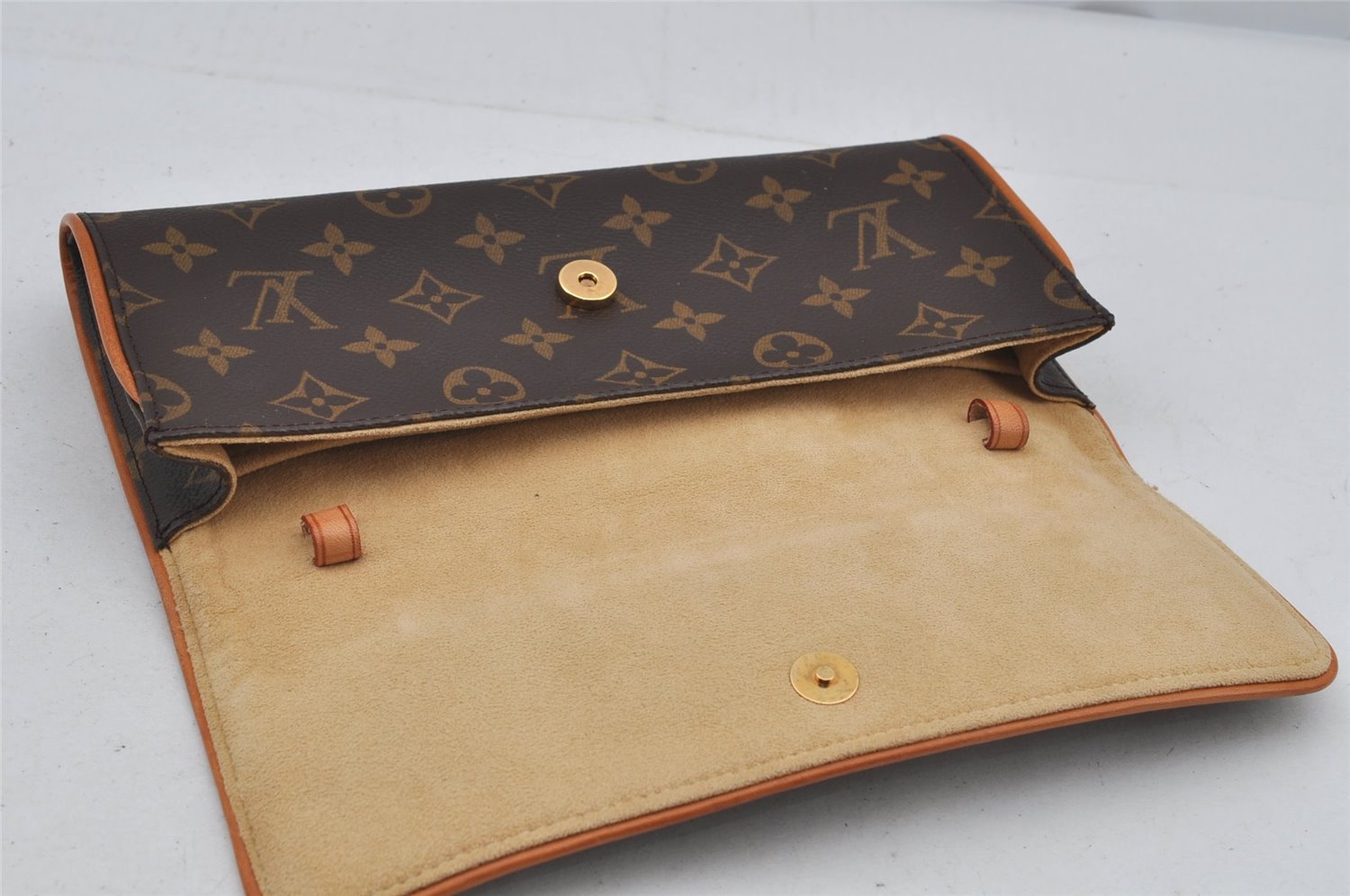 Authentic Louis Vuitton Monogram Pochette Twin GM Shoulder Bag M51852 LV 6782J