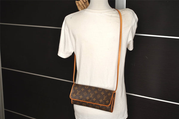 Authentic Louis Vuitton Monogram Pochette Twin GM Shoulder Bag M51852 LV 6782J