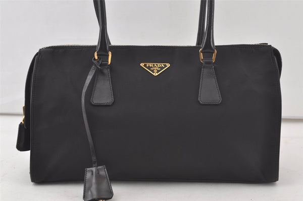 Authentic PRADA Vintage Nylon Tessuto Leather Shoulder Hand Bag Black Junk 6782K