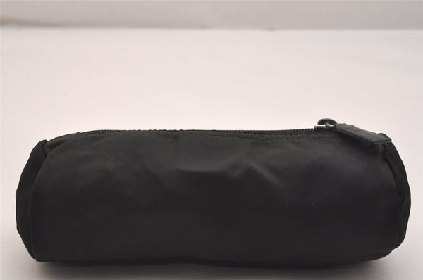 Authentic PRADA Vintage Nylon Tessuto Leather Pouch Purse Black 6783J