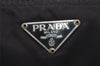 Authentic PRADA Vintage Nylon Tessuto Leather Pouch Purse Black 6783J