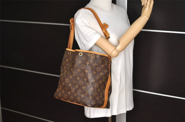 Authentic Louis Vuitton Monogram Petit Noe M42226 Shoulder Drawstring Bag 6784I