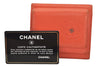 Authentic CHANEL Butterfly Camellia Calf Skin Trifold Wallet Orange CC 6787K