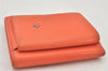 Authentic CHANEL Butterfly Camellia Calf Skin Trifold Wallet Orange CC 6787K