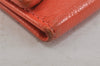 Authentic CHANEL Butterfly Camellia Calf Skin Trifold Wallet Orange CC 6787K