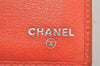 Authentic CHANEL Butterfly Camellia Calf Skin Trifold Wallet Orange CC 6787K