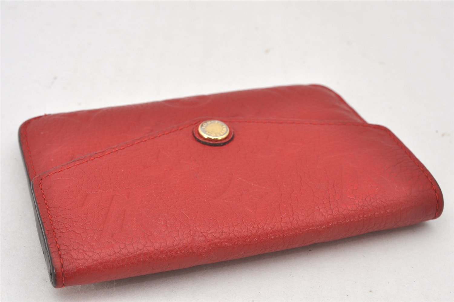 Auth Louis Vuitton Monogram Empreinte Pochette Cles Coin Purse M60634 Red 6789K