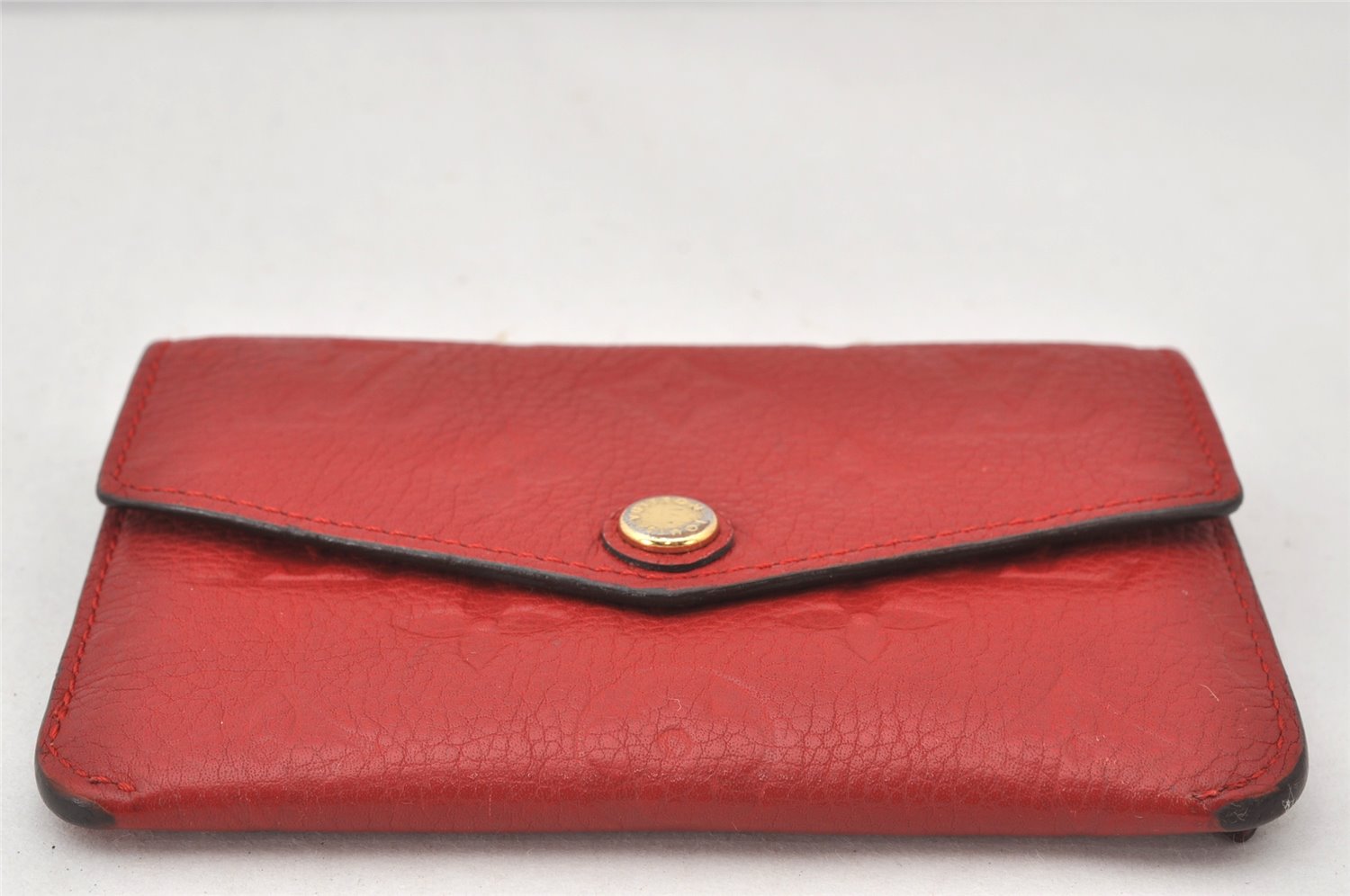 Auth Louis Vuitton Monogram Empreinte Pochette Cles Coin Purse M60634 Red 6789K