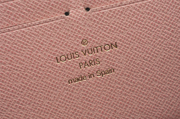 Authentic Louis Vuitton Damier Portefeuille Clemence Wallet Pink N41626 LV 6791K