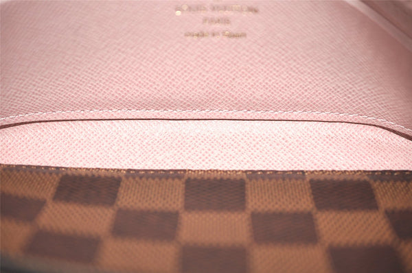 Authentic Louis Vuitton Damier Portefeuille Clemence Wallet Pink N41626 LV 6791K