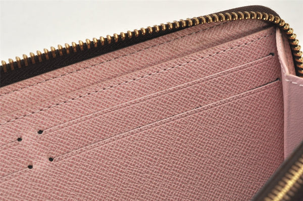 Authentic Louis Vuitton Damier Portefeuille Clemence Wallet Pink N41626 LV 6791K