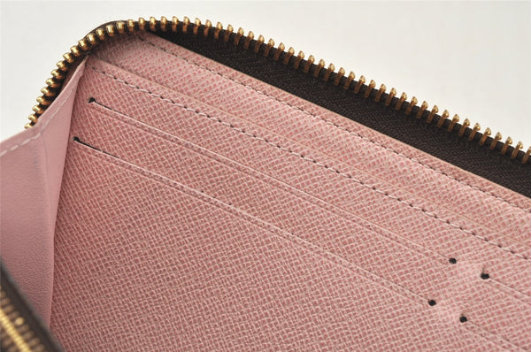 Authentic Louis Vuitton Damier Portefeuille Clemence Wallet Pink N41626 LV 6791K