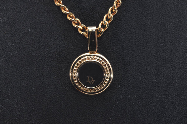 Authentic Christian Dior Gold Tone Chain Pendant Necklace CD 6792J