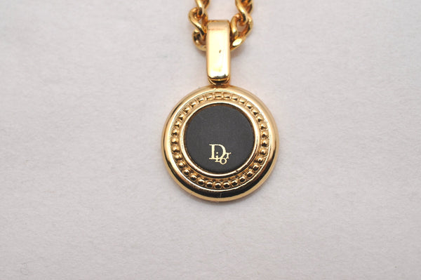 Authentic Christian Dior Gold Tone Chain Pendant Necklace CD 6792J