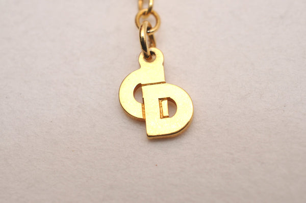 Authentic Christian Dior Gold Tone Chain Pendant Necklace CD 6792J