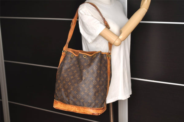 Authentic Louis Vuitton Monogram Noe Shoulder Drawstring Bag M42224 LV 6793I