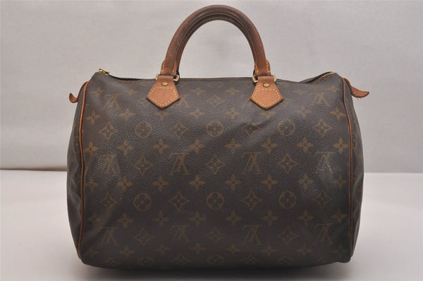Authentic Louis Vuitton Monogram Speedy 30 Hand Boston Bag M41526 LV Junk 6794J