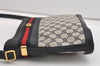 Authentic GUCCI Sherry Line Shoulder Cross Bag Purse GG PVC Leather Navy 6795J
