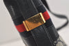 Authentic GUCCI Sherry Line Shoulder Cross Bag Purse GG PVC Leather Navy 6795J