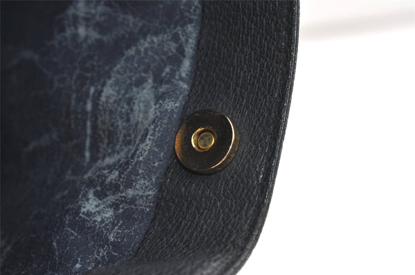 Authentic GUCCI Sherry Line Shoulder Cross Bag Purse GG PVC Leather Navy 6795J