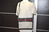 Authentic GUCCI Sherry Line Shoulder Cross Bag Purse GG PVC Leather Navy 6795J
