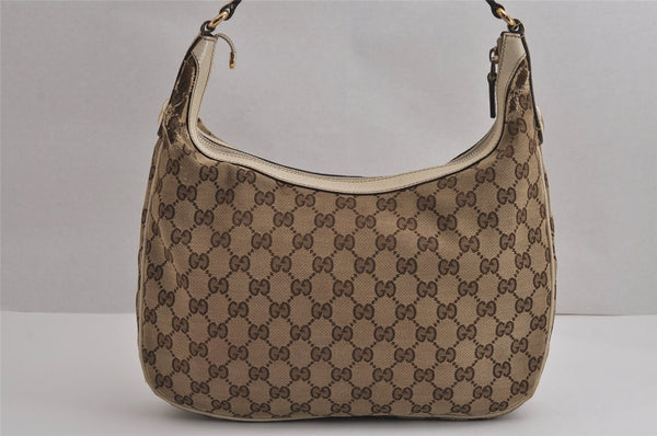 Authentic GUCCI Charmy Shoulder Bag GG Canvas Leather 153010 Brown 6796J