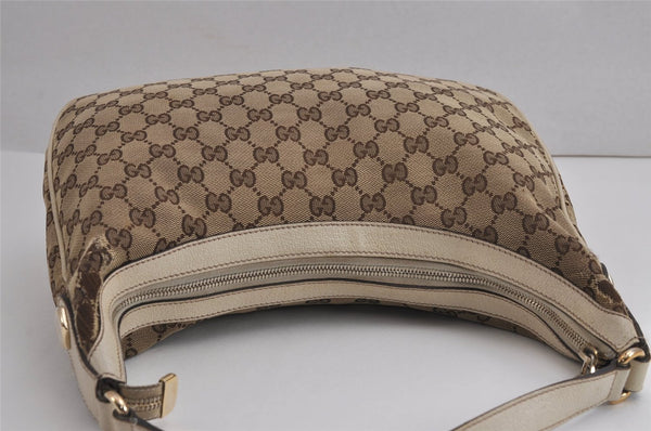 Authentic GUCCI Charmy Shoulder Bag GG Canvas Leather 153010 Brown 6796J