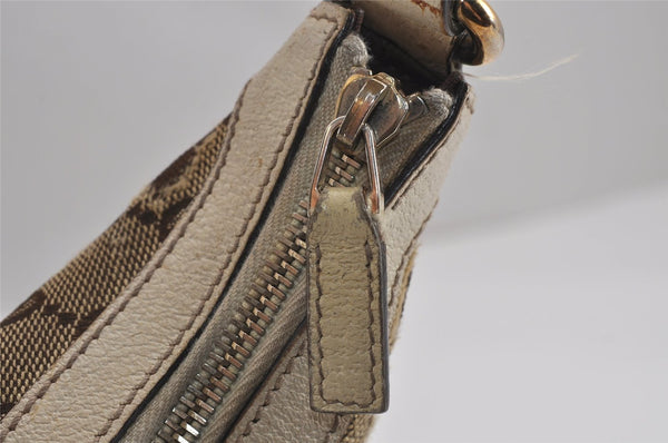 Authentic GUCCI Charmy Shoulder Bag GG Canvas Leather 153010 Brown 6796J