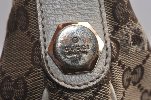 Authentic GUCCI Charmy Shoulder Bag GG Canvas Leather 153010 Brown 6796J