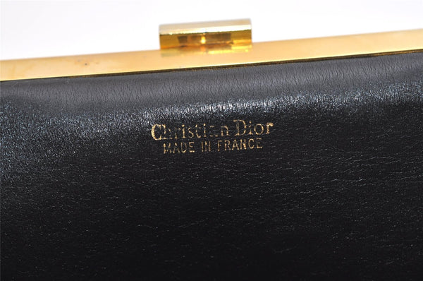 Authentic Christian Dior Trotter Clutch Hand Bag Purse Canvas Leather Blue 6798J