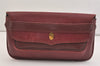 Authentic Cartier Must de Cartier Clutch Hand Bag Leather Bordeaux Red 6799J