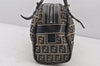 Authentic FENDI Zucchino Shoulder Hand Bag Canvas Leather Navy Blue 6800K