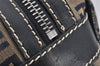 Authentic FENDI Zucchino Shoulder Hand Bag Canvas Leather Navy Blue 6800K