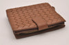 Authentic BOTTEGA VENETA Intrecciato Leather Bifold Wallet Purse Brown Box 6803I