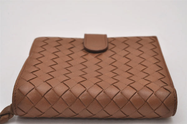 Authentic BOTTEGA VENETA Intrecciato Leather Bifold Wallet Purse Brown Box 6803I