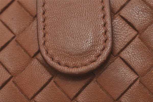 Authentic BOTTEGA VENETA Intrecciato Leather Bifold Wallet Purse Brown Box 6803I