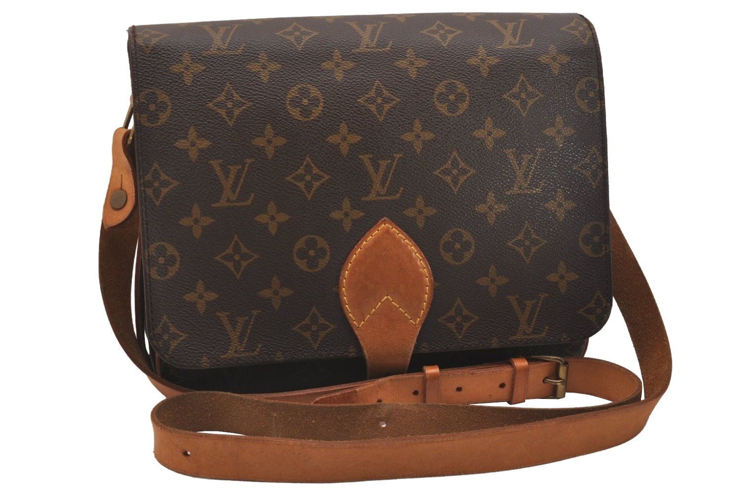 Authentic Louis Vuitton Monogram Cartouchiere GM M51252 Shoulder Cross Bag 6804J