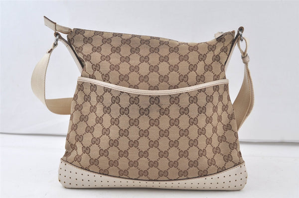 Authentic GUCCI Shoulder Cross Body Bag GG Canvas Leather 145857 Brown 6804K