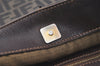 Authentic FENDI Vintage Zucca Shoulder Tote Bag Canvas Leather Brown 6805K