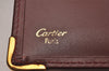 Authentic Cartier Must de Cartier Long Wallet Purse Leather Bordeaux Red 6806I