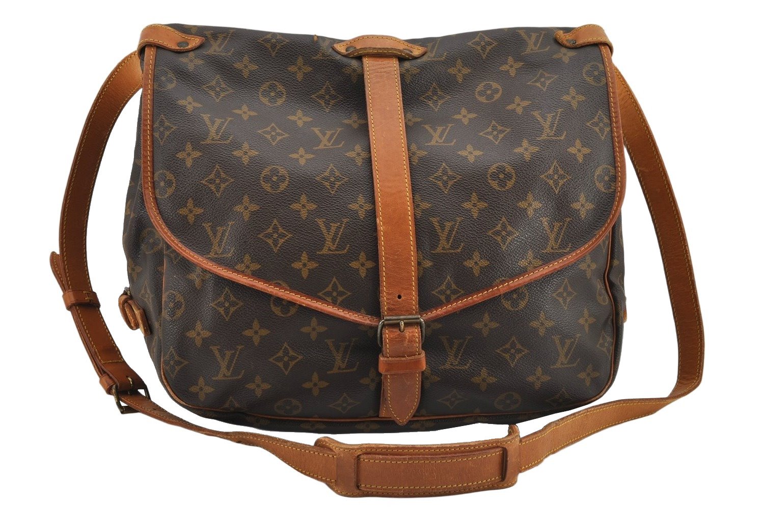 Authentic Louis Vuitton Monogram Saumur 35 Shoulder Cross Bag M42254 LV 6806J