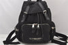 Authentic BURBERRY Vintage Nylon Leather Drawstring Backpack Black 6806K