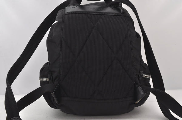 Authentic BURBERRY Vintage Nylon Leather Drawstring Backpack Black 6806K