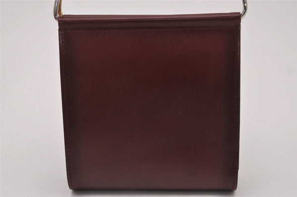 Authentic Cartier Trinity Hand Bifold Wallet Purse Leather Bordeaux Box 6808I