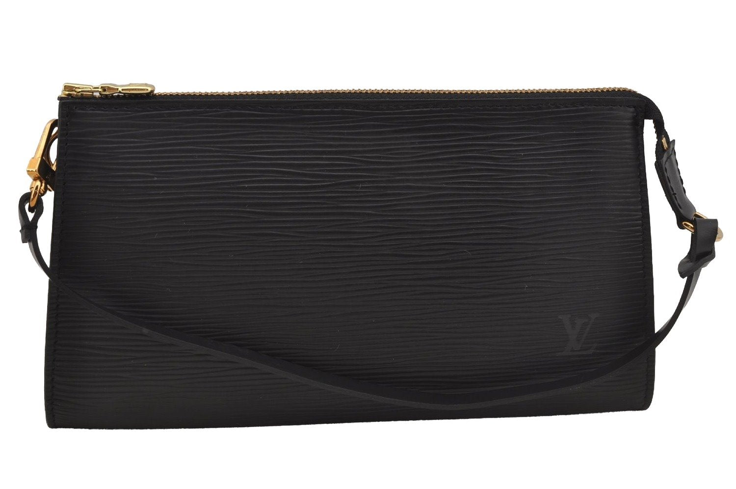 Authentic Louis Vuitton Epi Pochette Accessoires Pouch Black M52952 LV 6809J