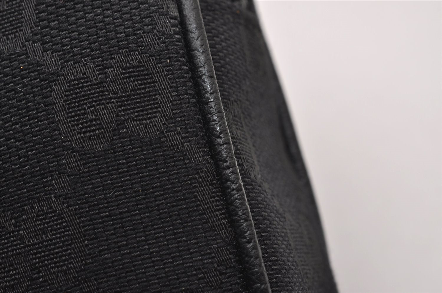 Authentic GUCCI Cigarette Case Pouch Purse GG Canvas Leather 115249 Black 6811I